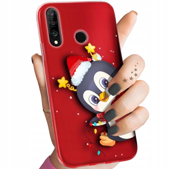 Etui Do Huawei P30 Lite Wzory Święta Christmas Mikołaj Obudowa Pokrowiec Huawei