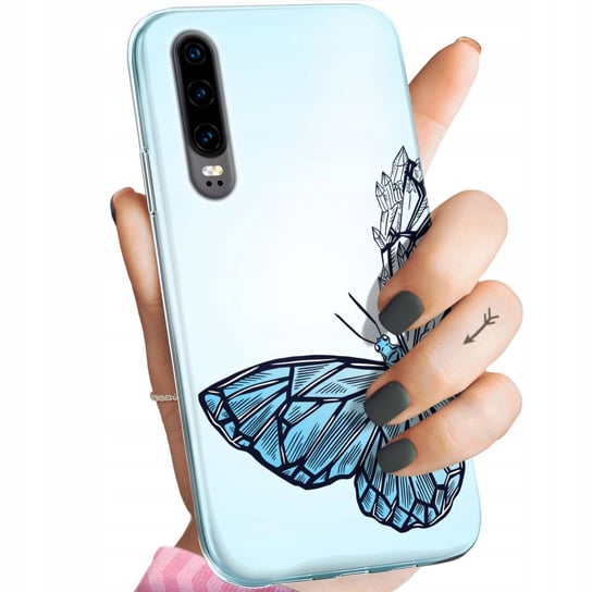 Etui Do Huawei P30 Wzory Motyle Butterfly Barwne Obudowa Pokrowiec Case Huawei