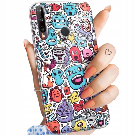 Etui Do Huawei P40 Lite E Wzory Doodle Zwierzęta Potwory Rysunki Obudowa Huawei