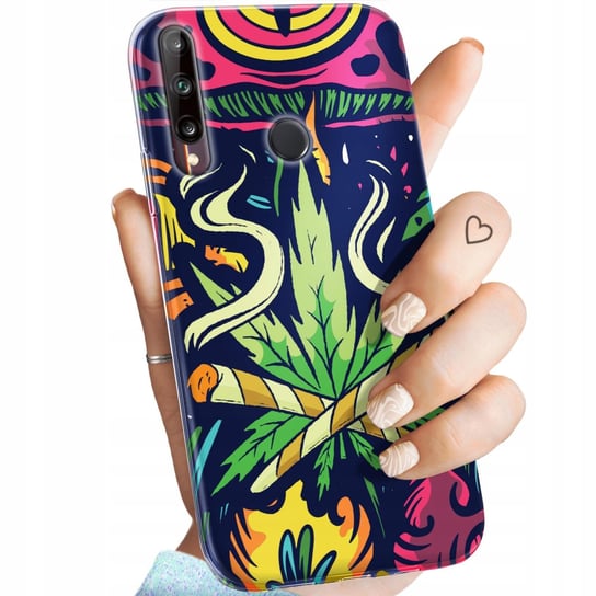 ETUI DO HUAWEI P40 LITE E WZORY GANJA MARIHUANA CANNABIS ZIOŁO OBUDOWA CASE Huawei