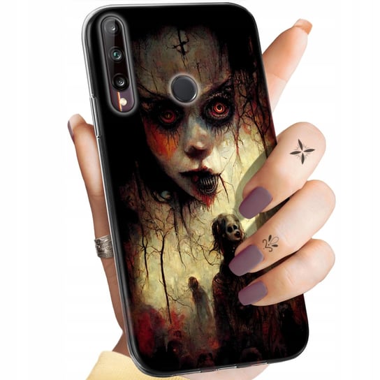 ETUI DO HUAWEI P40 LITE E WZORY HALLOWEEN ZOMBIE DYNIE CZASZKI CZAROWNICE Huawei