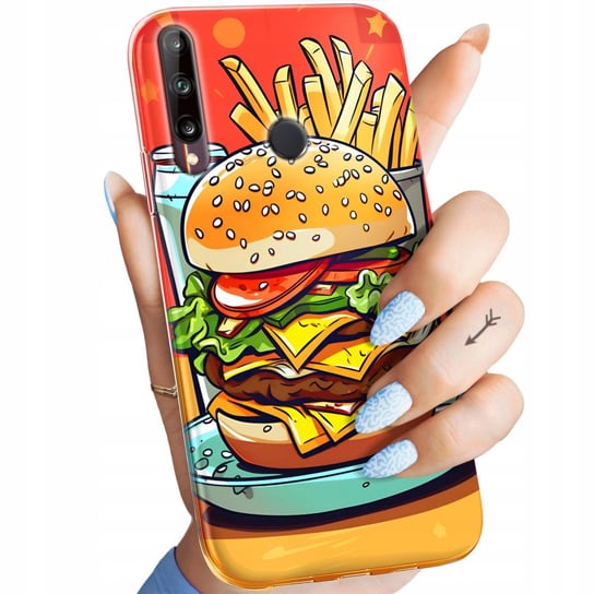 Etui Do Huawei P40 Lite E Wzory Hamburger Burgery Fast-Food Jedzenie Case Huawei