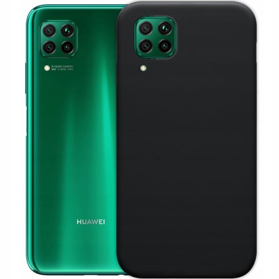 Etui Do Huawei P40 Lite Gumowe Obudowa Czarne Matowe Silikon Pokrowiec Slim Huawei