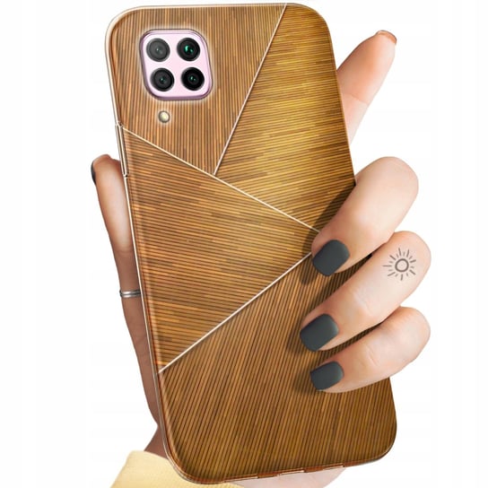 Etui Do Huawei P40 Lite Wzory Brązowe Drewniane Brown Obudowa Pokrowiec Huawei