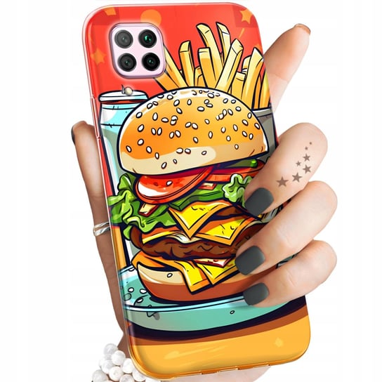 Etui Do Huawei P40 Lite Wzory Hamburger Burgery Fast-Food Jedzenie Obudowa Huawei