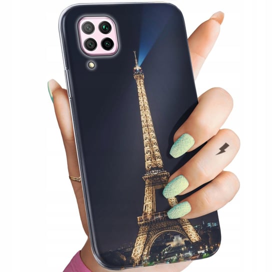 Etui Do Huawei P40 Lite Wzory Paryż Francja Eiffel Obudowa Pokrowiec Case Huawei