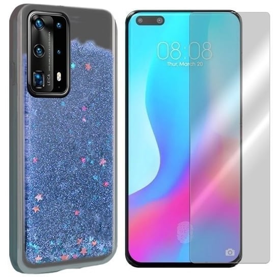 ETUI DO HUAWEI P40 PRO POKROWIEC BROKAT + SZKŁO 9H VegaCom