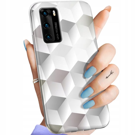 Etui Do Huawei P40 Wzory 3D Geometryczne Iluzja Obudowa Pokrowiec Case Huawei