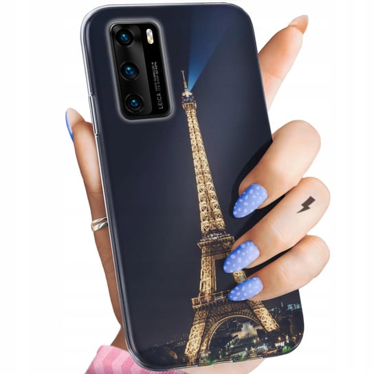 Etui Do Huawei P40 Wzory Paryż Francja Eiffel Obudowa Pokrowiec Case Huawei