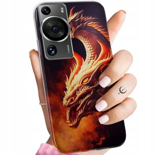 Etui Do Huawei P60 / P60 Pro Wzory Smoki Dragon Taniec Smoków Obudowa Case Huawei