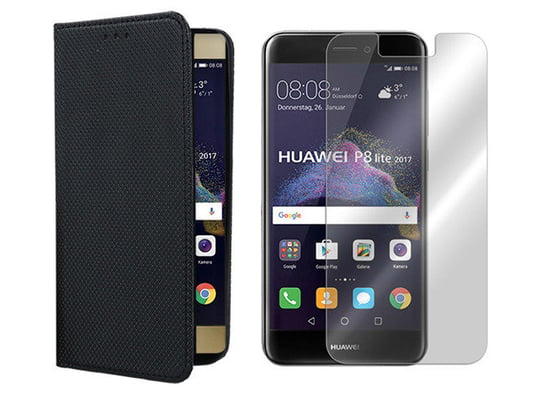 Etui do Huawei P8 Lite 2017 Futerał Magnet + szkło VegaCom