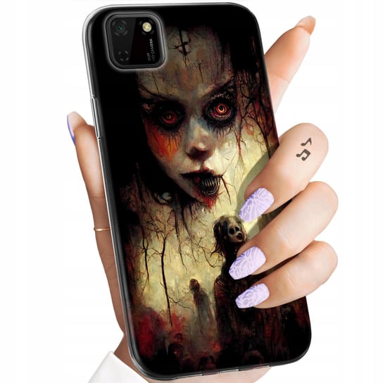 Etui Do Huawei Y5P Wzory Halloween Zombie Dynie Czaszki Czarownice Wampiry Huawei