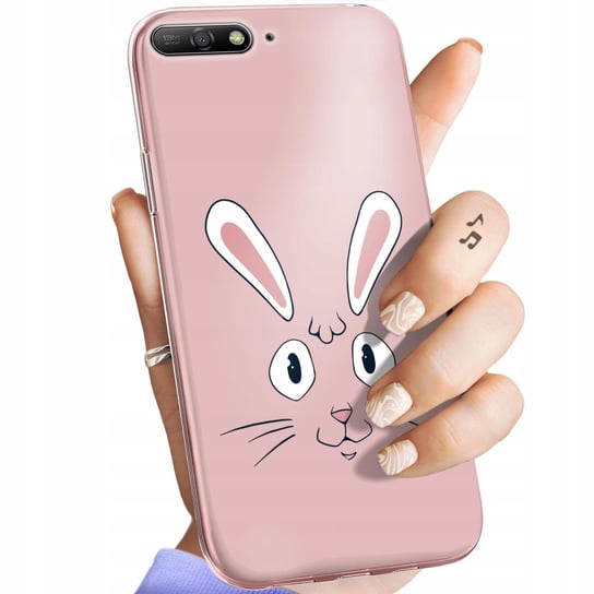 Etui Do Huawei Y6 2018 Wzory Królik Zając Bunny Obudowa Pokrowiec Case Huawei
