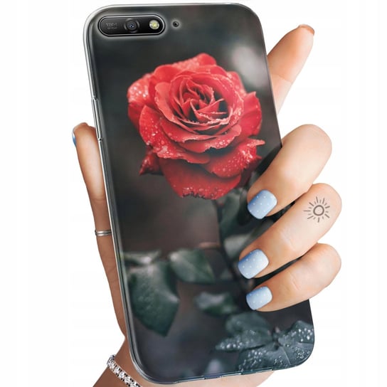 Etui Do Huawei Y6 2018 Wzory Róża Z Różą Rose Obudowa Pokrowiec Case Huawei