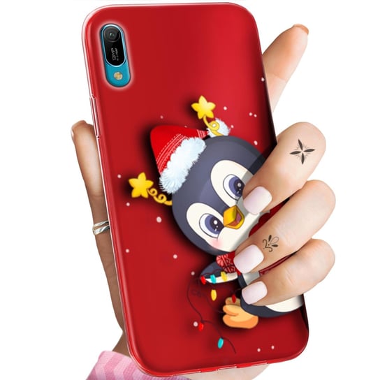 Etui Do Huawei Y6 2019 Wzory Święta Christmas Mikołaj Pingwin Obudowa Case Huawei