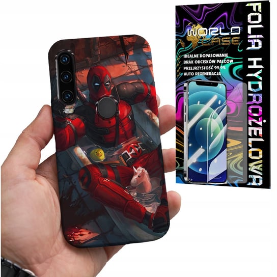 ETUI DO HUAWEI Y6P - Deadpool MARVEL FILMOWE WZORY + FOLIA WORLD CASE