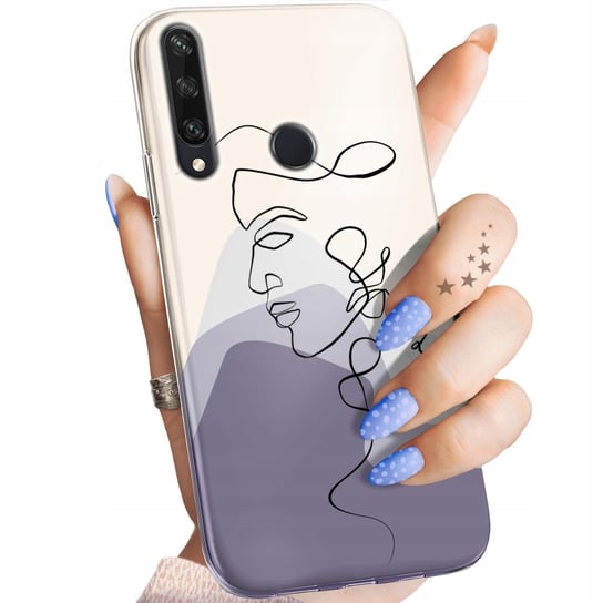 Etui Do Huawei Y6P Wzory Continuous Line-Art Kreska Linie Obudowa Pokrowiec Huawei