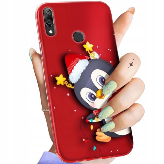 Etui Do Huawei Y7 2019 Wzory Święta Christmas Mikołaj Obudowa Pokrowiec Huawei