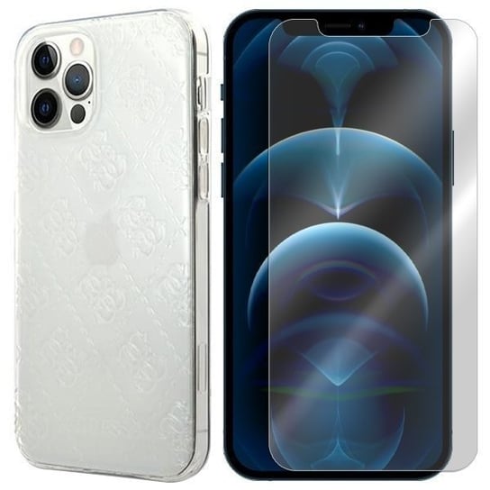 Etui Do Iphone 12 Guess 4G 3D Pattern Case + Szkło GUESS
