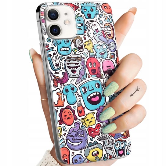 Etui Do Iphone 12 Mini Wzory Doodle Zwierzęta Potwory Rysunki Obudowa Case Apple