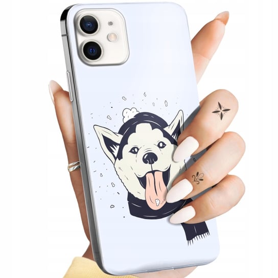 ETUI DO IPHONE 12 MINI WZORY HUSKY PSY PIESKI OBUDOWA POKROWIEC CASE Apple