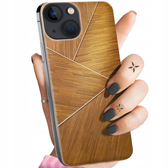 Etui Do Iphone 13 Mini Wzory Brązowe Drewniane Brown Obudowa Pokrowiec Case Apple