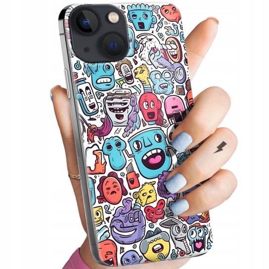 Etui Do Iphone 13 Mini Wzory Doodle Zwierzęta Potwory Rysunki Obudowa Case Apple