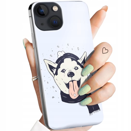 ETUI DO IPHONE 13 MINI WZORY HUSKY PSY PIESKI OBUDOWA POKROWIEC CASE Apple