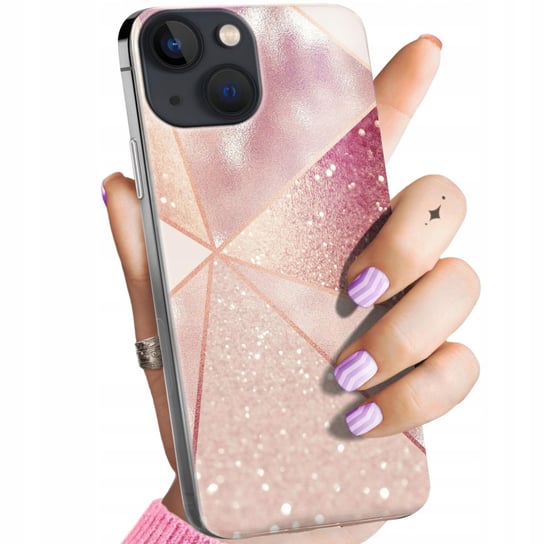Etui Do Iphone 13 Mini Wzory Różowe Złoto Róż Obudowa Pokrowiec Case Apple