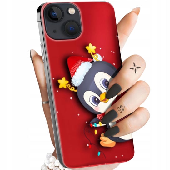 Etui Do Iphone 13 Mini Wzory Święta Christmas Mikołaj Pingwin Obudowa Case Apple