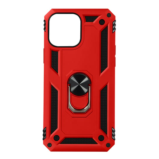 Etui do iPhone 13 Pro Max Anti-shock Bi-materiał Ring Video Holder - czerwone Avizar
