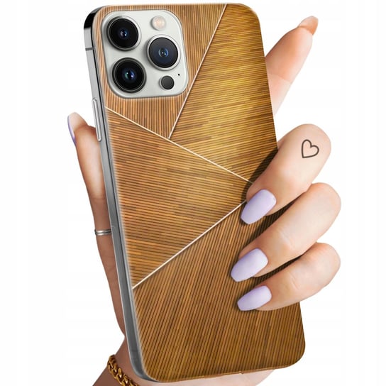 Etui Do Iphone 13 Pro Max Wzory Brązowe Drewniane Brown Obudowa Pokrowiec Apple
