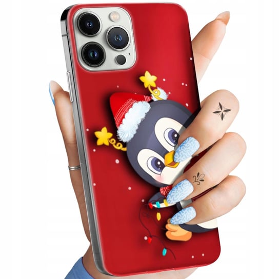 Etui Do Iphone 13 Pro Max Wzory Święta Christmas Mikołaj Pingwin Obudowa Apple