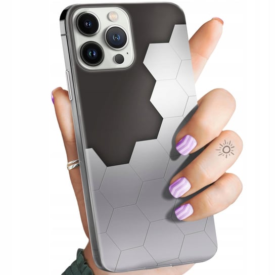 Etui Do Iphone 13 Pro Max Wzory Szare Metallic Grey Obudowa Pokrowiec Case Apple