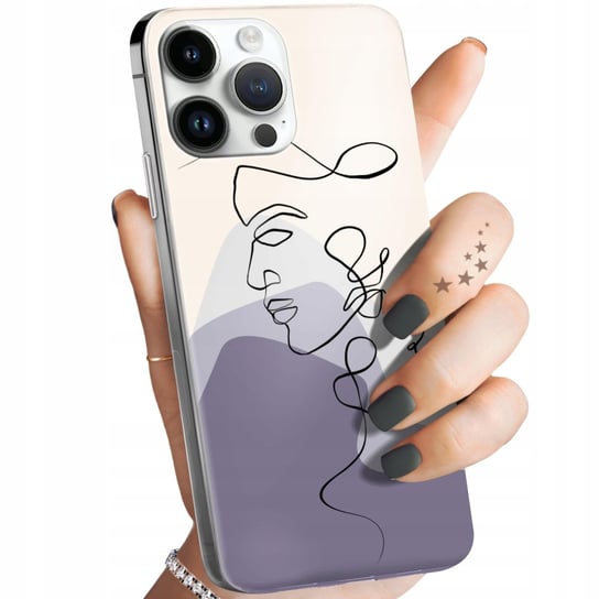 Etui Do Iphone 14 Pro Max Wzory Continuous Line-Art Kreska Linie Obudowa Apple