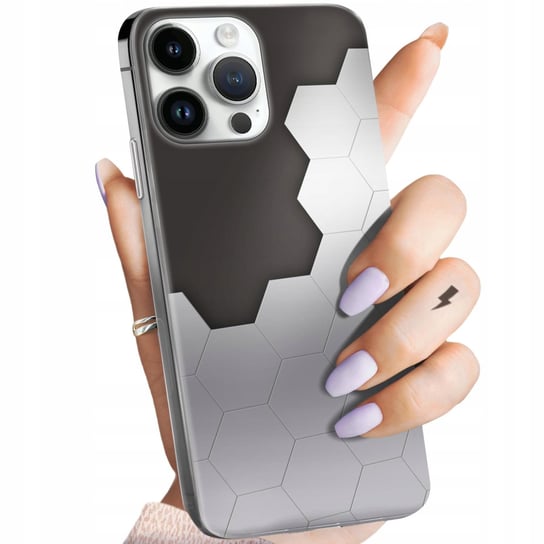 Etui Do Iphone 14 Pro Max Wzory Szare Metallic Grey Obudowa Pokrowiec Case Apple
