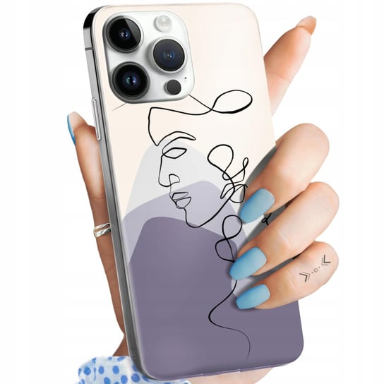 Etui Do Iphone 14 Pro Wzory Continuous Line-Art Kreska Linie Obudowa Case Apple