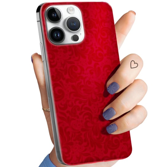 Etui Do Iphone 14 Pro Wzory Czerwone Serca Róże Obudowa Pokrowiec Case Apple