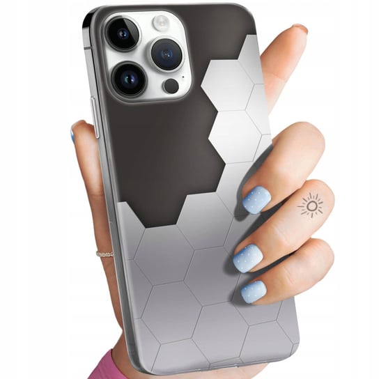 Etui Do Iphone 14 Pro Wzory Szare Metallic Grey Obudowa Pokrowiec Case Apple