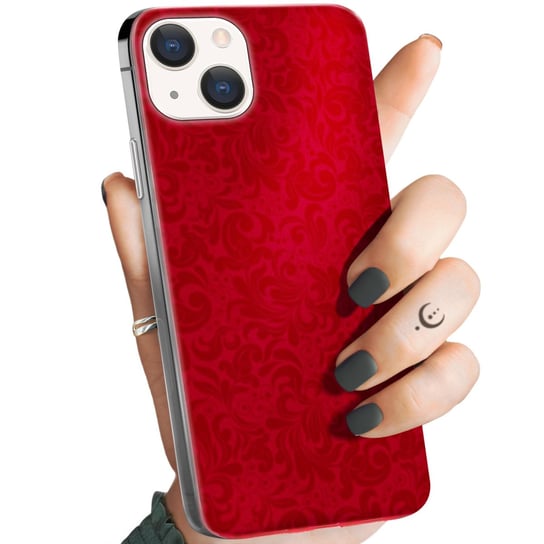 Etui Do Iphone 15 Plus Wzory Czerwone Serca Róże Obudowa Pokrowiec Case Apple