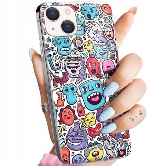 Etui Do Iphone 15 Plus Wzory Doodle Zwierzęta Potwory Rysunki Obudowa Case Apple