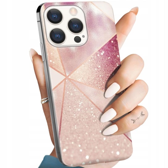 Etui Do Iphone 15 Pro Max Wzory Różowe Złoto Róż Obudowa Pokrowiec Case Apple