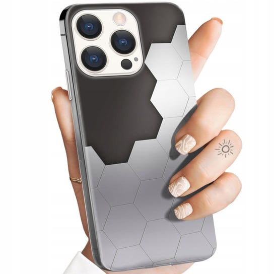 Etui Do Iphone 15 Pro Max Wzory Szare Metallic Grey Obudowa Pokrowiec Case Apple