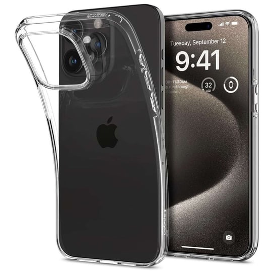 Etui do iPhone 15 Pro Spigen Liquid Crystal Case obudowa ochronna na telefon Crystal Clear + Szkło Spigen