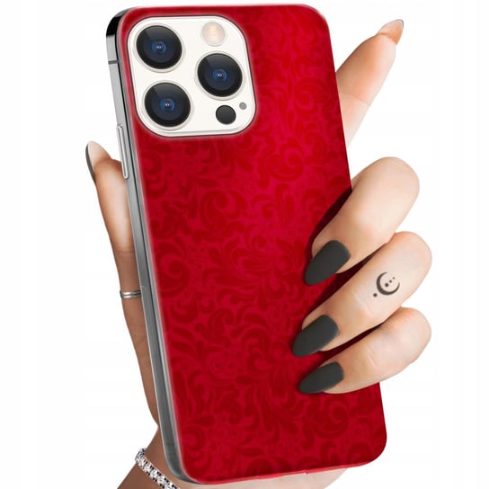 Etui Do Iphone 15 Pro Wzory Czerwone Serca Róże Obudowa Pokrowiec Case Apple