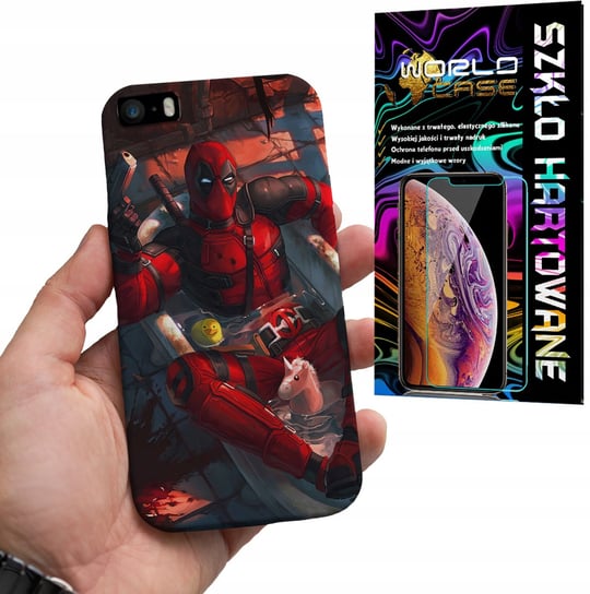 Etui Do Iphone 5 / 5S / 5C - Deadpool Marvel Filmowe Wzory +Szkło Hartowane Inna marka