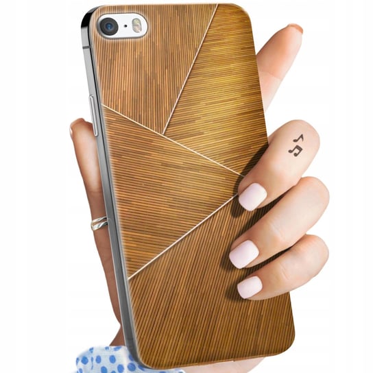 Etui Do Iphone 5 / 5S / Se Wzory Brązowe Drewniane Brown Obudowa Pokrowiec Apple