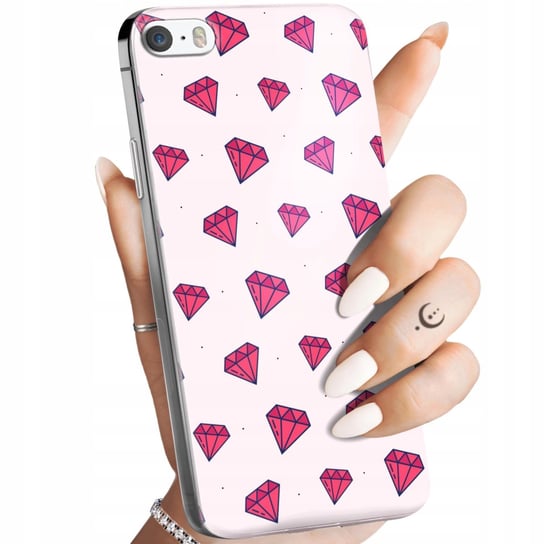 ETUI DO IPHONE 5 / 5S / SE WZORY CYRKONIE DIAMENTY KRYSZTAŁY OBUDOWA CASE Apple