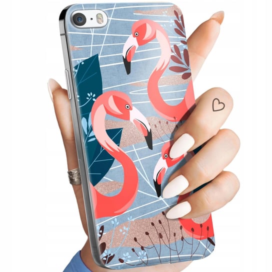 ETUI DO IPHONE 5 / 5S / SE WZORY FLAMING FLAMINGI PTAKI OBUDOWA POKROWIEC Apple