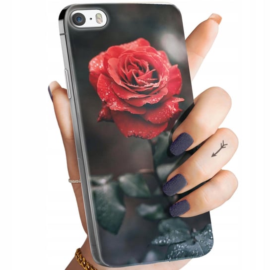 Etui Do Iphone 5 / 5S / Se Wzory Róża Z Różą Rose Obudowa Pokrowiec Case Apple